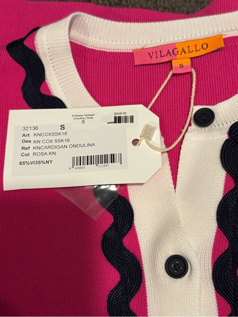 Vilagallo Ondulina Cardigan in Rosa - NWT! - Picture 5 of 6